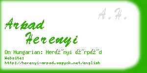 arpad herenyi business card